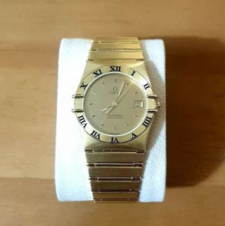 1984 Omega Constellation Quartz Vintage Solid 18ct Gold Watch 398.  0872 2