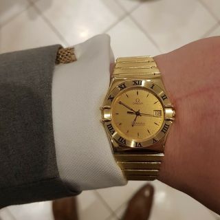 1984 Omega Constellation Quartz Vintage Solid 18ct Gold Watch 398.  0872 6