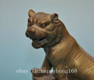 chinese old copper hand - carved coin Wealth tiger statue /qianlong mark e02 5