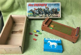 Vtg " Mini Derby Horse Racing Game " 3303/battery Operated - Box Mij.