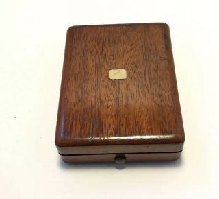 Antique Mahogany Wood Pocket Watch Case Inlay Mop