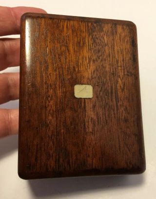Antique Mahogany Wood Pocket Watch Case Inlay MOP 2