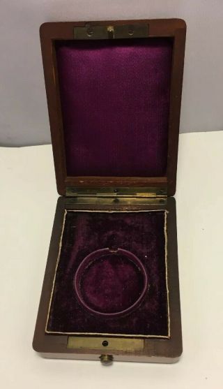 Antique Mahogany Wood Pocket Watch Case Inlay MOP 3