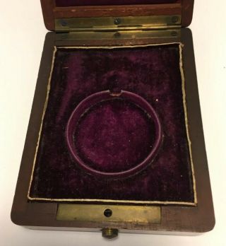Antique Mahogany Wood Pocket Watch Case Inlay MOP 4