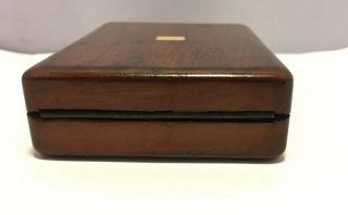 Antique Mahogany Wood Pocket Watch Case Inlay MOP 6