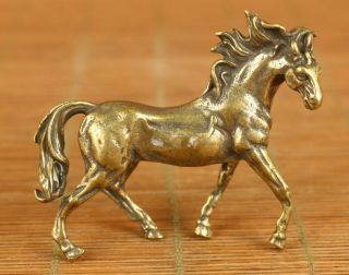 Rare Old Bronze Hand Carving Horse Statue Figue Netsuke Decoration Noble Gift