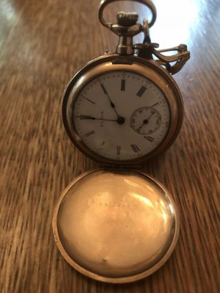 Vintage 1910 Ladies Elgin Gold Filled Full Hunter Pocket Watch With Broach Pin