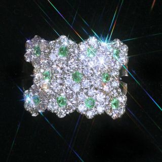 2.  2ct 100 Natural Diamond 18k White Gold Tsavorite Cluster Ring Effect 5ct Rwg7