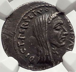 Julius Caesar Lifetime Portrait 44bc Rome Ancient Silver Roman Coin Ngc I69563