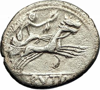 Roman Republic 77bc Ancient Silver Coin Roma Victory Horse Chariot I76842