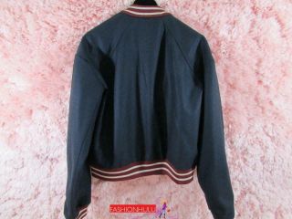 RARE Vintage CHANEL Wool Varsity Stadium Sport Line CC Jacket/ SIZE 42 2