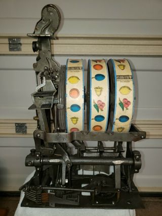 Antique Mills Owl Operators Bell 25 Cent Slot Machine Vintage Quarter 8