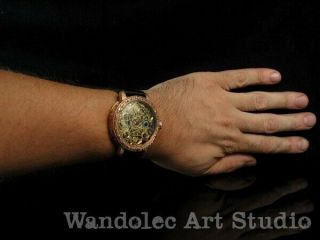 GLASHUTTE Vintage Men ' s Wrist Watch Skeleton Gold German Uhren Mens Wristwatch 12