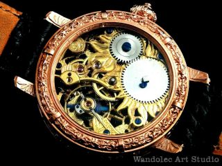 GLASHUTTE Vintage Men ' s Wrist Watch Skeleton Gold German Uhren Mens Wristwatch 7