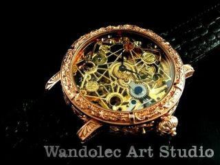 GLASHUTTE Vintage Men ' s Wrist Watch Skeleton Gold German Uhren Mens Wristwatch 9
