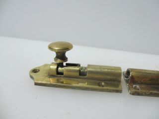 Vintage Brass Door Lock Bolt Bathroom Lock WC Toilet Old Antique Art Deco 4.  5 