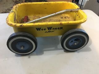VINTAGE AMF Wee Wagon Metal YELLOW Childs Toy 5