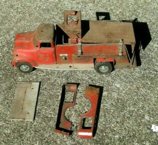 Vintage 1950’s Tonka No.  5 Metal Toy Pumper Fire Truck & Fire Hydrant Parts 3