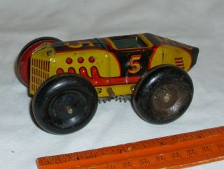 Marx 5 Boat Tail Race Car Tin Wind Up Toy To Restore Or Parts 1930s