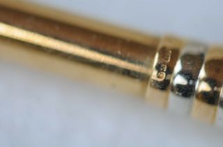 Antique Vintage 14K Y & W solid gold and diamond Cigarette Holder.  3.  5 in long 5