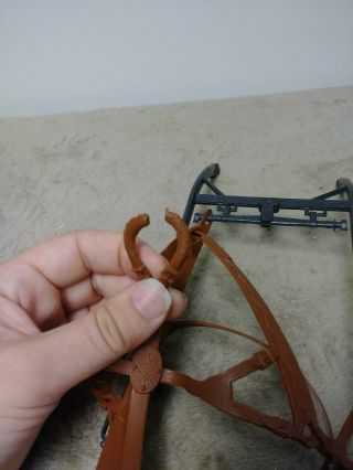 Vtg 1960 ' s Marx Johnny West Covered Wagon Horse Hitch & Harness 3