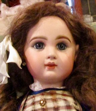 Antique Huge 27 " French Bisque Bebe Depose Tete Jumeau W/great Outfit & Hh Wig