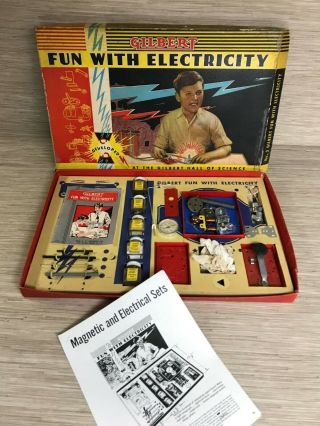 Vintage A C Gilbert Fun With Electricity No.  3 Set 1950s