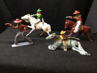 Barclay & Johillco 4 Cowboys 2 On Horseback,  1 Standing,  1 Kneeling Behind Horse