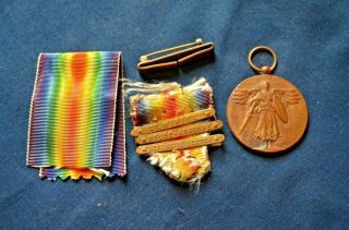 Wwi U.  S.  Victory Medal With 3 Clasps: St.  Mihiel,  Meuse - Argonne,  Defensive Sector