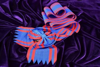 Military Decoration/award/recognition Sash/ribbon Sapphire Blue & Red