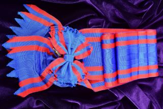 Military Decoration/Award/Recognition Sash/Ribbon Sapphire Blue & Red 2