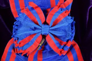 Military Decoration/Award/Recognition Sash/Ribbon Sapphire Blue & Red 3