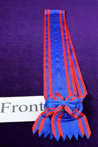 Military Decoration/Award/Recognition Sash/Ribbon Sapphire Blue & Red 4