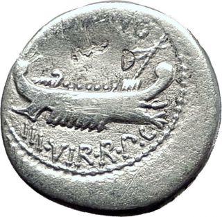 Mark Antony Cleopatra Lover 32bc Ancient Silver Roman Coin Legion X I64865