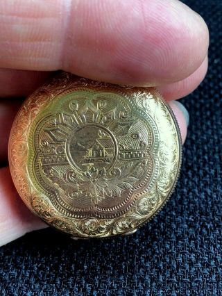 Antique 14k Gold Filled Elgin Pocket Watch With Ornate Case