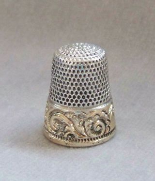 Antique Sterling Silver & 14k Gold Thimble Ketchell & Mcdougall