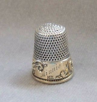 Antique Sterling Silver & 14K Gold Thimble Ketchell & McDougall 2