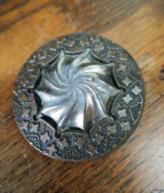 Large Antique Victorian Vintage Metal Button 1 3/4 