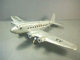 Vintage 1940s Marx Pressed Steel Toy Dc - 4 American Airlines Flagship Airplane