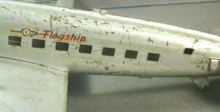 VINTAGE 1940s MARX PRESSED STEEL TOY DC - 4 AMERICAN AIRLINES FLAGSHIP AIRPLANE 3