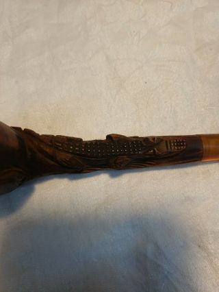 Vintage Alligator Smoking Pipe Hand Carved Wood St.  Petersburg Fla.  NOS not 7