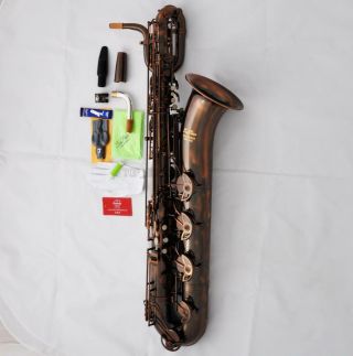 Professional Red Antique Brass Baritone Saxophone Taishan Bari Sax With Case
