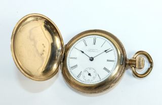 Waltham Pocket Watch - 0 Size Gold Filled Hunt Case - Runs - Jh177