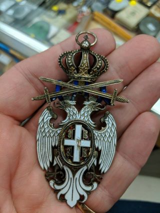 Serbian Order Of The White Eagle 3rd Class Medal No Ribbon Look