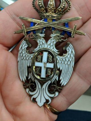 Serbian Order of the White Eagle 3rd class medal no ribbon LOOK 2