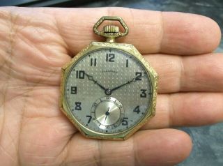 Antique Illinois 17j 12s Model 3 Grade 405 Of Octagon 14k Gf Case Pocket Watch