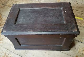 Vintage Sewing Machine Wooden Box Cover Top