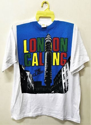 Vintage 80 The Clash London Calling Fifth Column Punk Rock Tour Concert T - Shirt