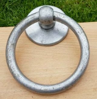 Heavy Vintage Reclaimed Chromed Brass Door Pull Handle Ring