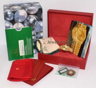 Rolex Datejust President 18k Gold Diamond Dial Ladies Watch Box/Papers W 69178 4